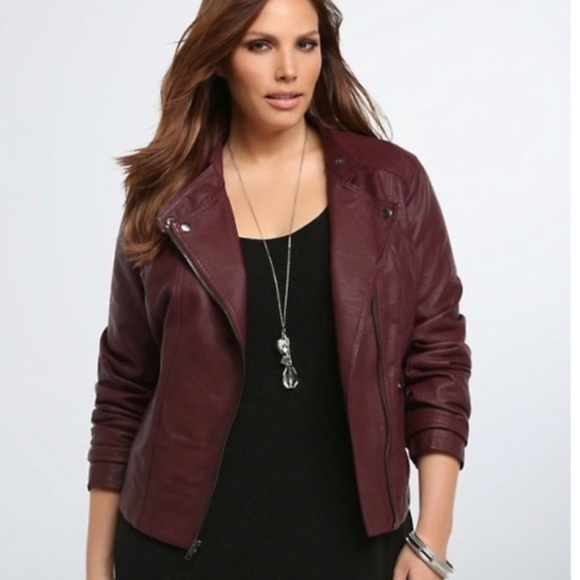 torrid Jackets & Blazers - Burgundy Moto Jacket - Plus Size Torrid